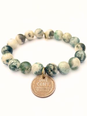 Moss Agate Crystal Bracelet | Wheat Penny