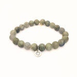 Matte Labradorite Crystal Bracelet | Silver Heart Charm