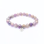 Mystic Amethyst Crystal Bracelet | Silver Heart Charm