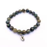 Unicorn Labradorite Crystal Bracelet | Silver Coffee Bean