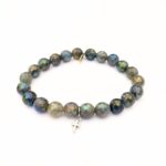 Labradorite Crystal Bracelet | Unicorn + Silver Cross