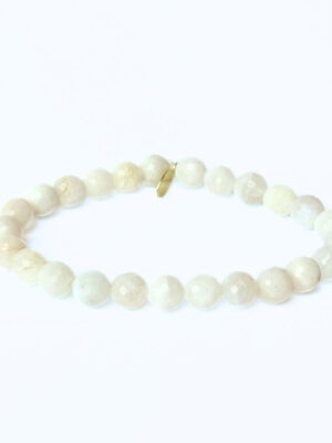 White Moonstone Bracelet | 8mm Faceted