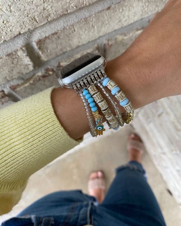 Delmira Collection - Hamsa Baby Blue Apple Watch Band