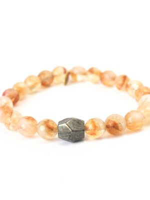 Honey Bee Citrine Bracelet with Pyrite