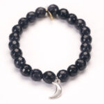 Goldstone Crystal Bracelet | Sterling Silver Moon