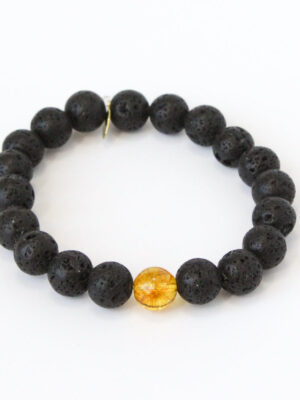 November Birthstone Crystal Bracelet | Citrine + Lava