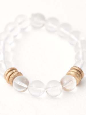 Clear Quartz Crystal Bracelet | Gold Rings