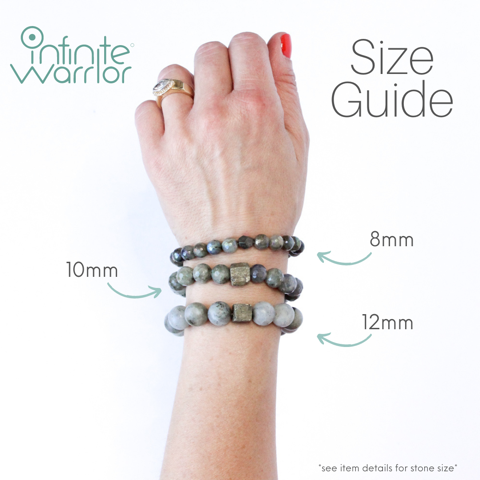 Hematite Crystal Bracelet | 8mm Gunmetal + Skull
