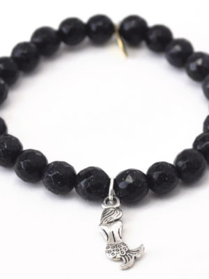 Mermaid Navy Goldstone Crystal Bracelet