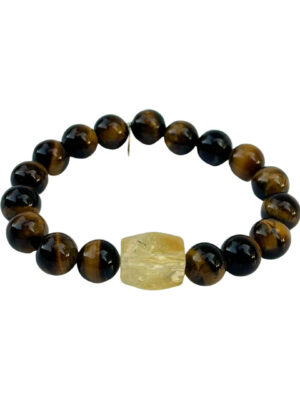 Protection + Prosperity | Tiger Eye Bracelet | Citrine Center Stone