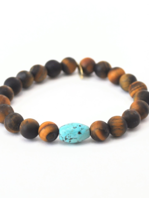 Matte Tiger Eye Bracelet | Bright Turquoise
